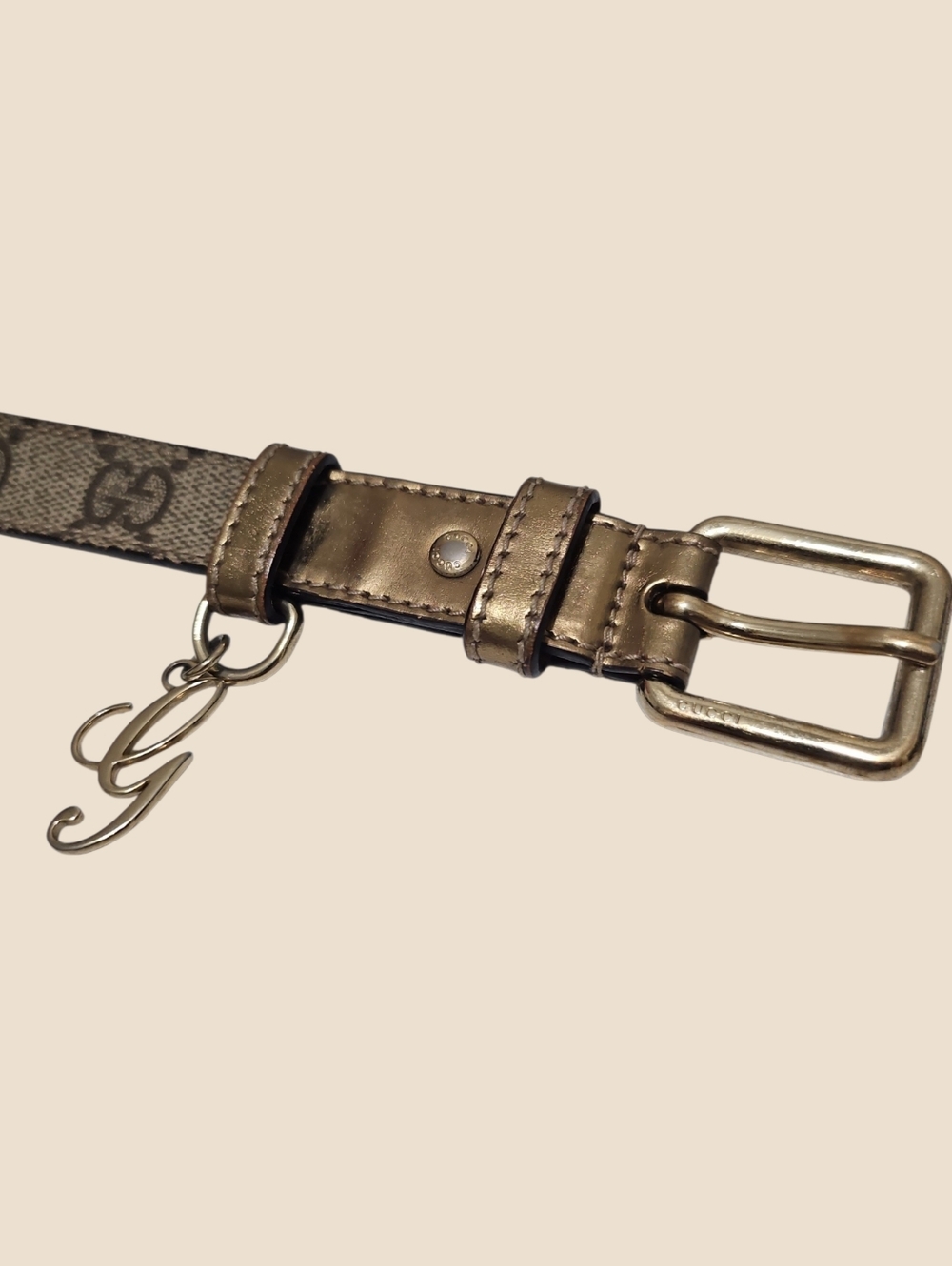 Vintage Gucci GG Supreme Monogram Charm Belt - Picture 2 of 9